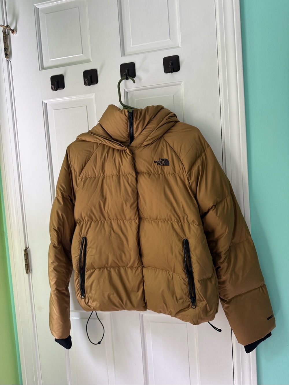 The North Face Women’s 550 Yellow Cropped Puffer Jacket